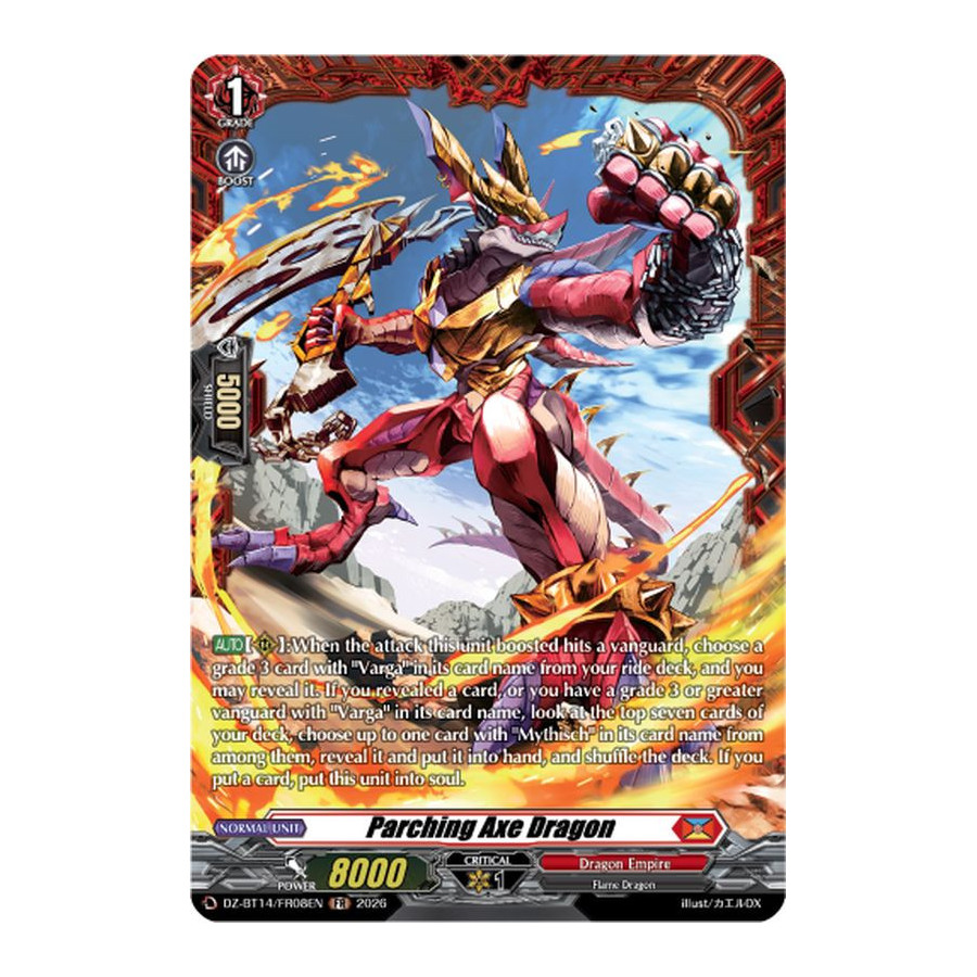 Vanguard TCG card DZ-BT14/FR08EN FR Parching Axe Dragon Envoys of the Crimson Moon