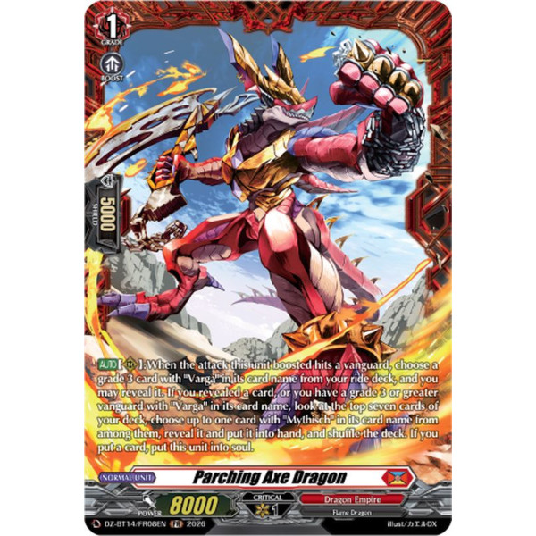 Vanguard TCG card DZ-BT14/FR08EN FR Parching Axe Dragon Envoys of the Crimson Moon