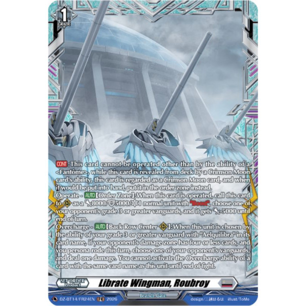 Vanguard TCG card DZ-BT14/FR24EN FR Librate Wingman, Roubroy Envoys of the Crimson Moon