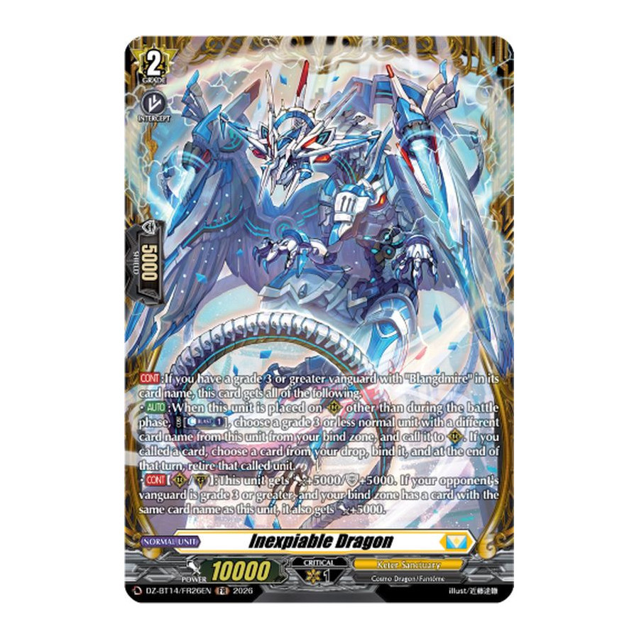 Vanguard TCG card DZ-BT14/FR26EN FR Inexpiable Dragon Envoys of the Crimson Moon
