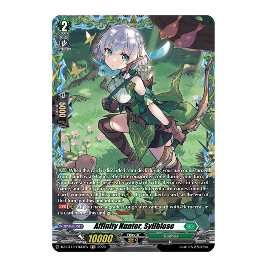 Vanguard TCG card DZ-BT14/FR34EN FR Affinity Hunter, Syllbiose Envoys of the Crimson Moon