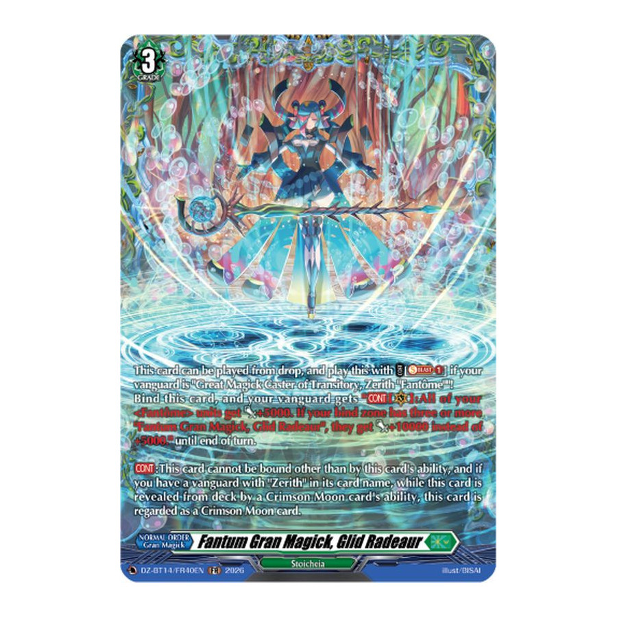 Vanguard TCG card DZ-BT14/FR40EN FR Fantum Gran Magick, Glid Radeaur Envoys of the Crimson Moon