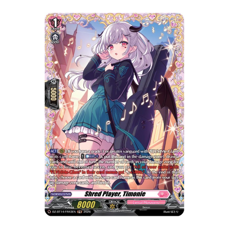 Vanguard TCG card DZ-BT14/FR43EN FR Shred Player, Timonie Envoys of the Crimson Moon