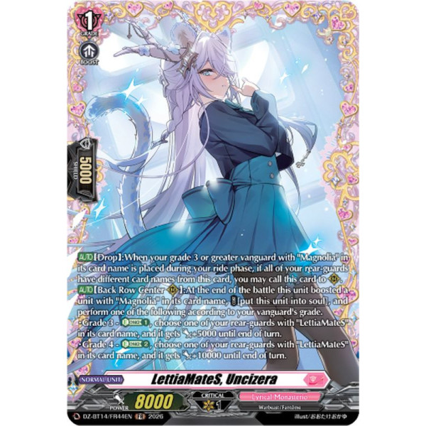 Vanguard TCG card DZ-BT14/FR44EN FR LettiaMateS, Uncizera Envoys of the Crimson Moon