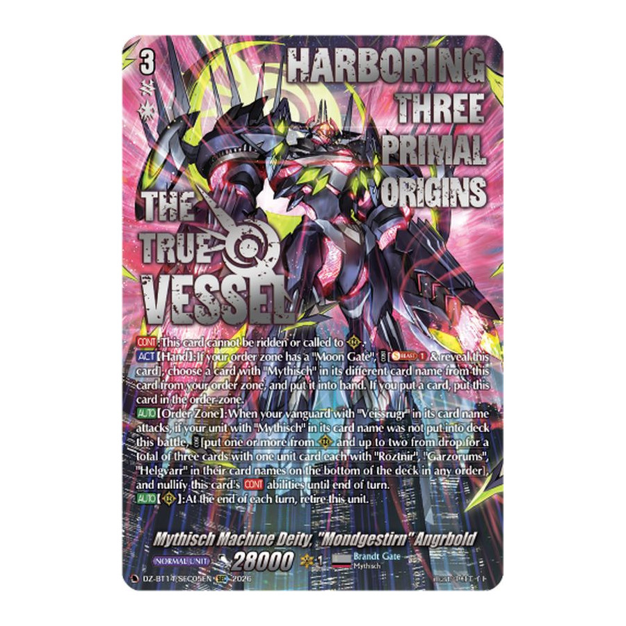 Vanguard TCG card DZ-BT14/SEC05EN SEC Mythisch Machine Deity, Mondgestirn Angrbold Envoys of the Crimson Moon
