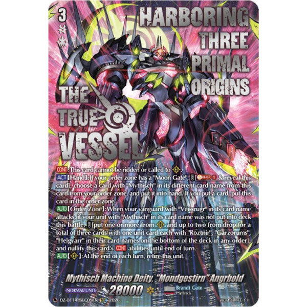Vanguard TCG card DZ-BT14/SEC05EN SEC Mythisch Machine Deity, Mondgestirn Angrbold Envoys of the Crimson Moon