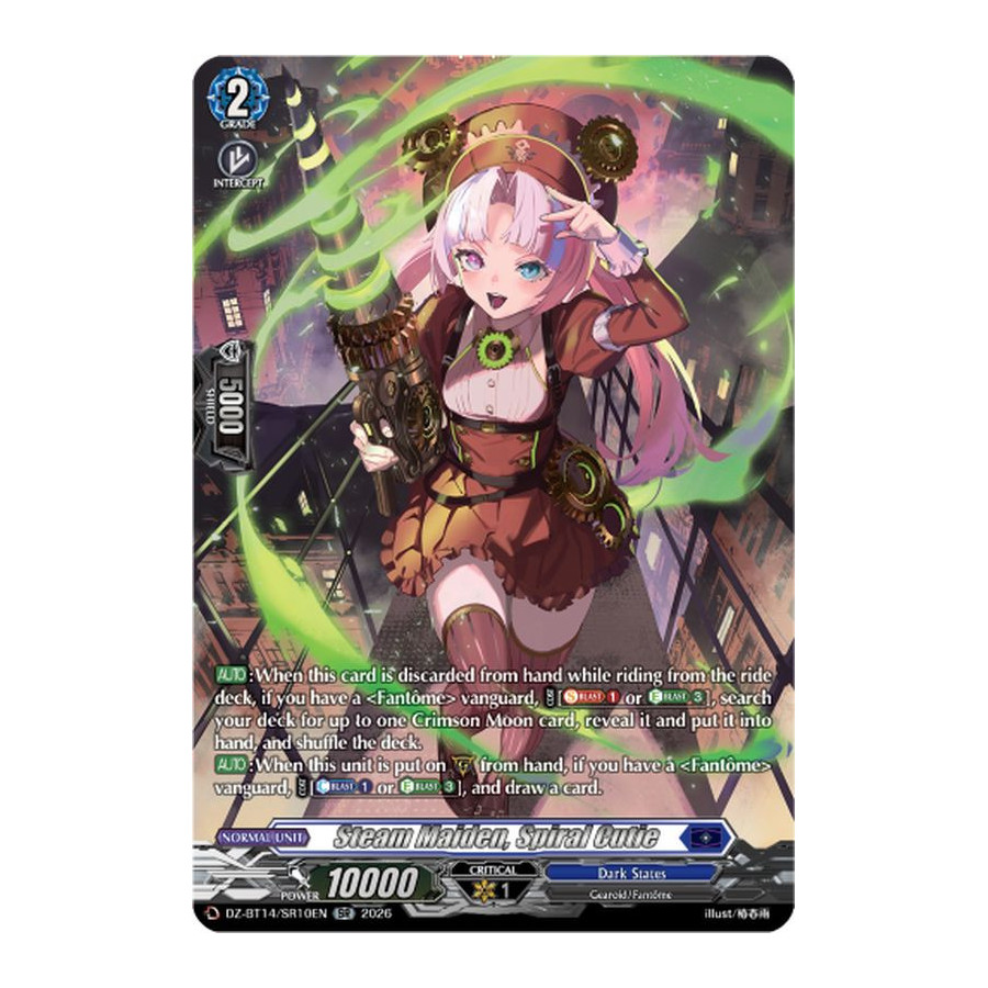 Vanguard TCG card DZ-BT14/SR10EN SR Steam Maiden, Spiral Cutie Envoys of the Crimson Moon