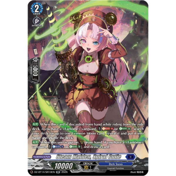 Vanguard TCG card DZ-BT14/SR10EN SR Steam Maiden, Spiral Cutie Envoys of the Crimson Moon