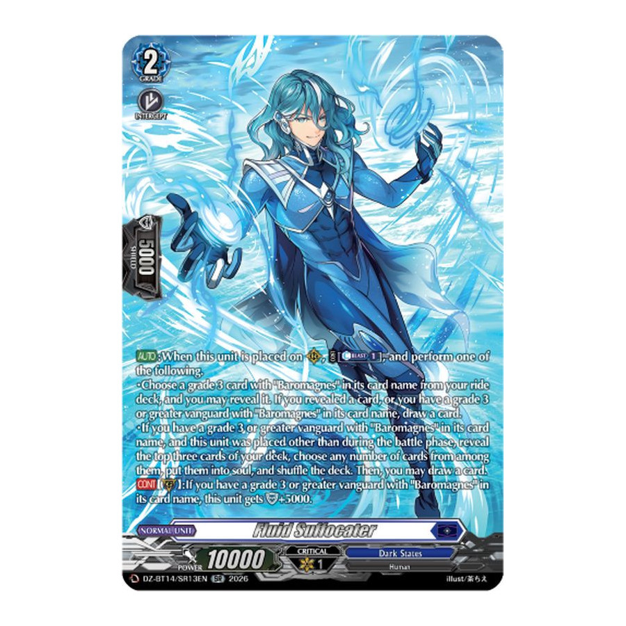 Vanguard TCG card DZ-BT14/SR13EN SR Fluid Suffocater Envoys of the Crimson Moon