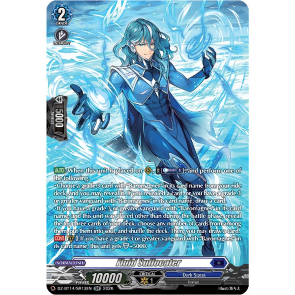 Vanguard TCG card DZ-BT14/SR13EN SR Fluid Suffocater Envoys of the Crimson Moon