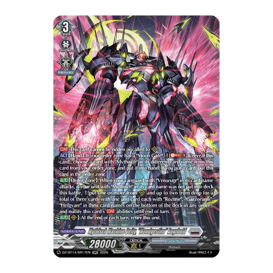 Vanguard TCG card DZ-BT14/SR17EN SR Mythisch Machine Deity, Mondgestirn Angrbold Envoys of the Crimson Moon
