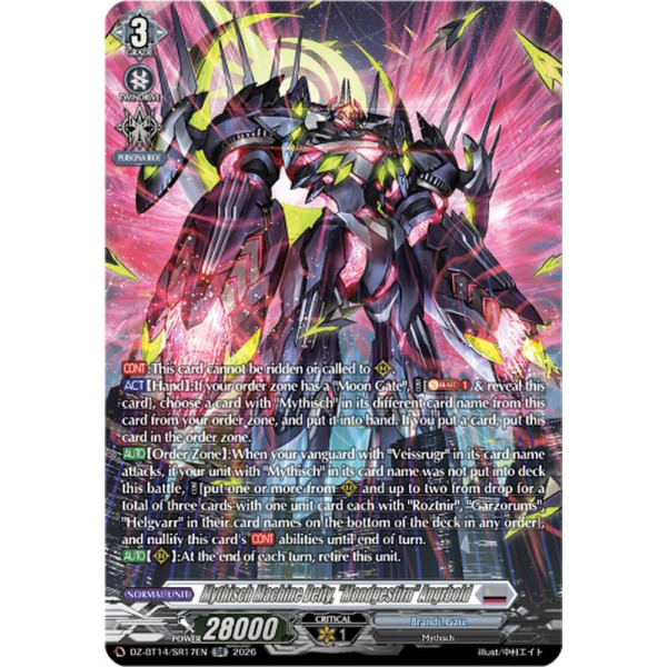 Vanguard TCG card DZ-BT14/SR17EN SR Mythisch Machine Deity, Mondgestirn Angrbold Envoys of the Crimson Moon