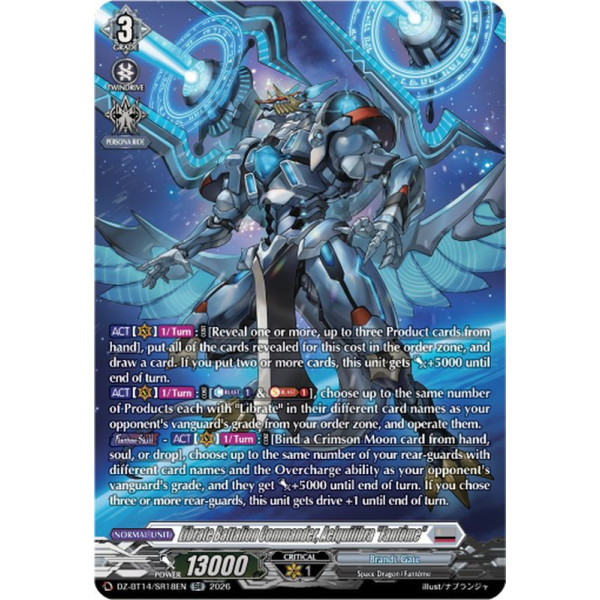 Vanguard TCG card DZ-BT14/SR18EN SR Librate Battalion Commander, Aelquilibra Fantôme Envoys of the Crimson Moon