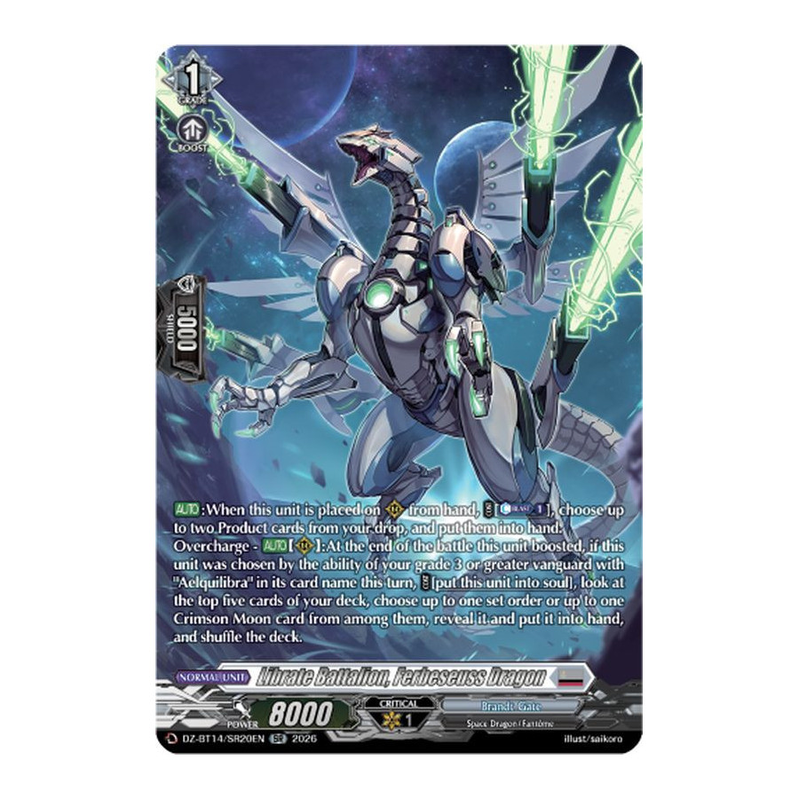 Vanguard TCG card DZ-BT14/SR20EN SR Librate Battalion, Ferbeseuss Dragon Envoys of the Crimson Moon
