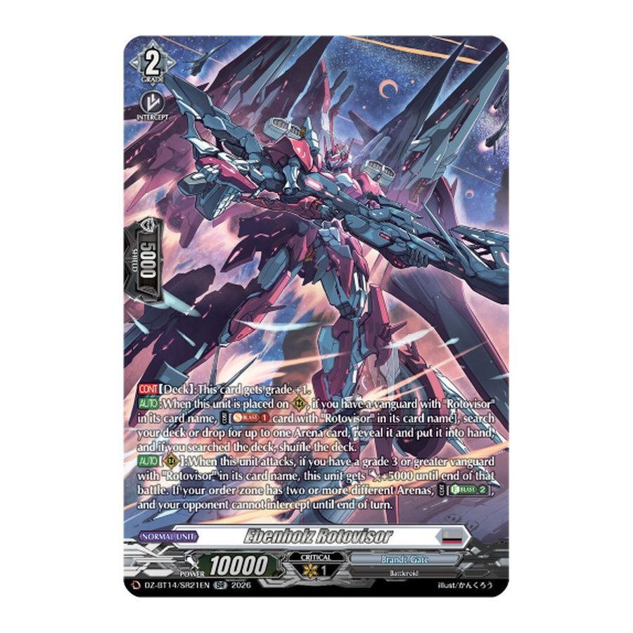 Vanguard TCG card DZ-BT14/SR21EN SR Ebenholz Rotovisor Envoys of the Crimson Moon