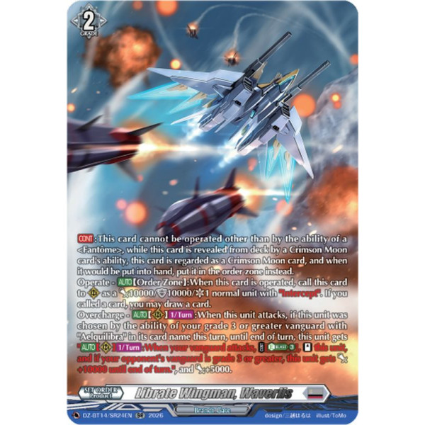 Vanguard TCG card DZ-BT14/SR24EN SR Librate Wingman, Waverlis Envoys of the Crimson Moon