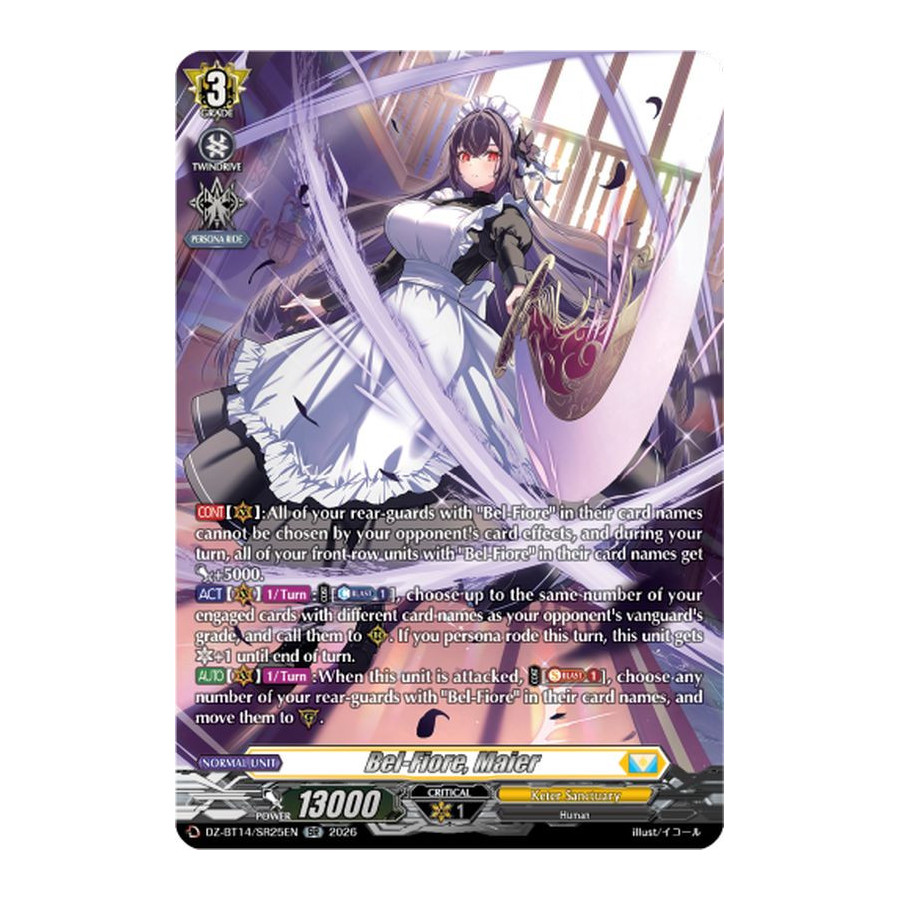 Vanguard TCG card DZ-BT14/SR25EN SR Bel-Fiore, Maier Envoys of the Crimson Moon