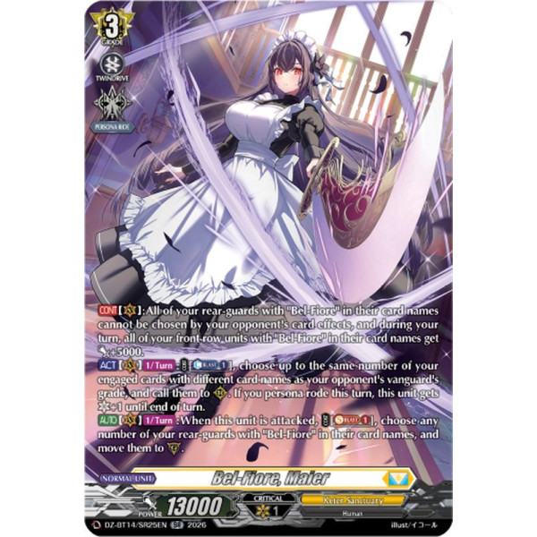 Vanguard TCG card DZ-BT14/SR25EN SR Bel-Fiore, Maier Envoys of the Crimson Moon