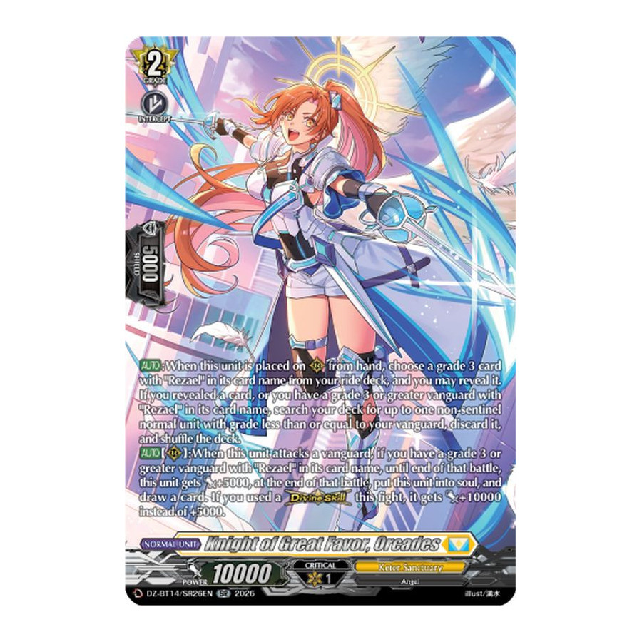 Vanguard TCG card DZ-BT14/SR26EN SR Knight of Great Favor, Orcades Envoys of the Crimson Moon