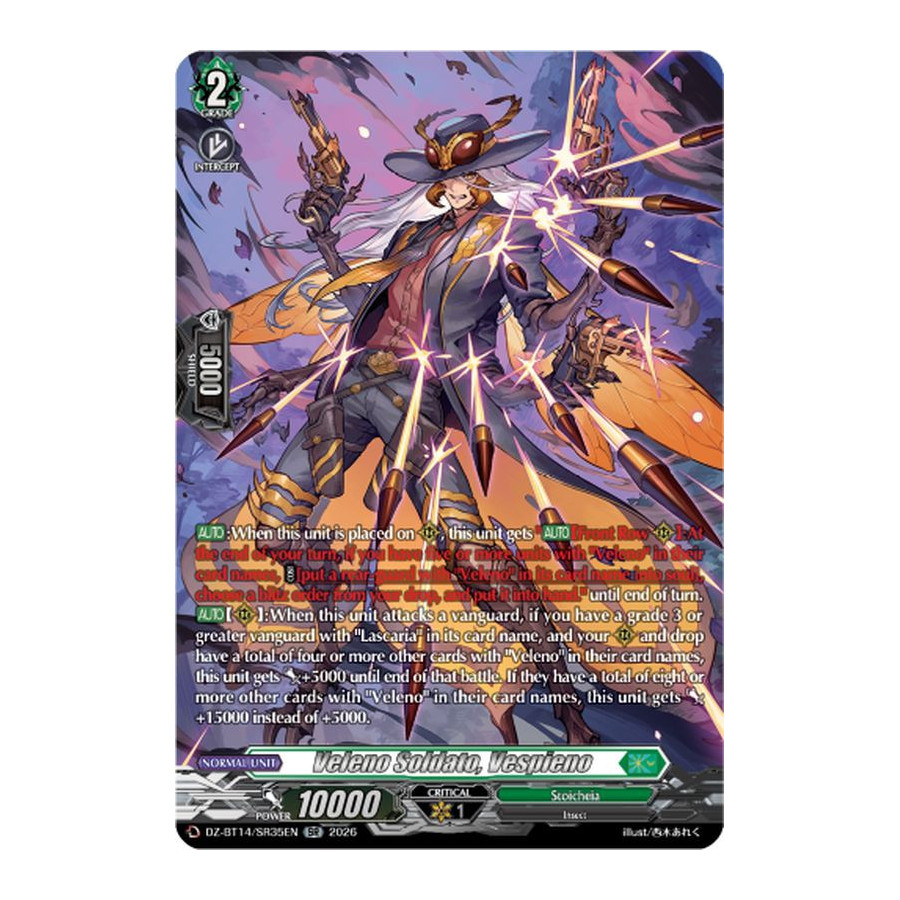 Vanguard TCG card DZ-BT14/SR35EN SR Veleno Soldato, Vespieno Envoys of the Crimson Moon