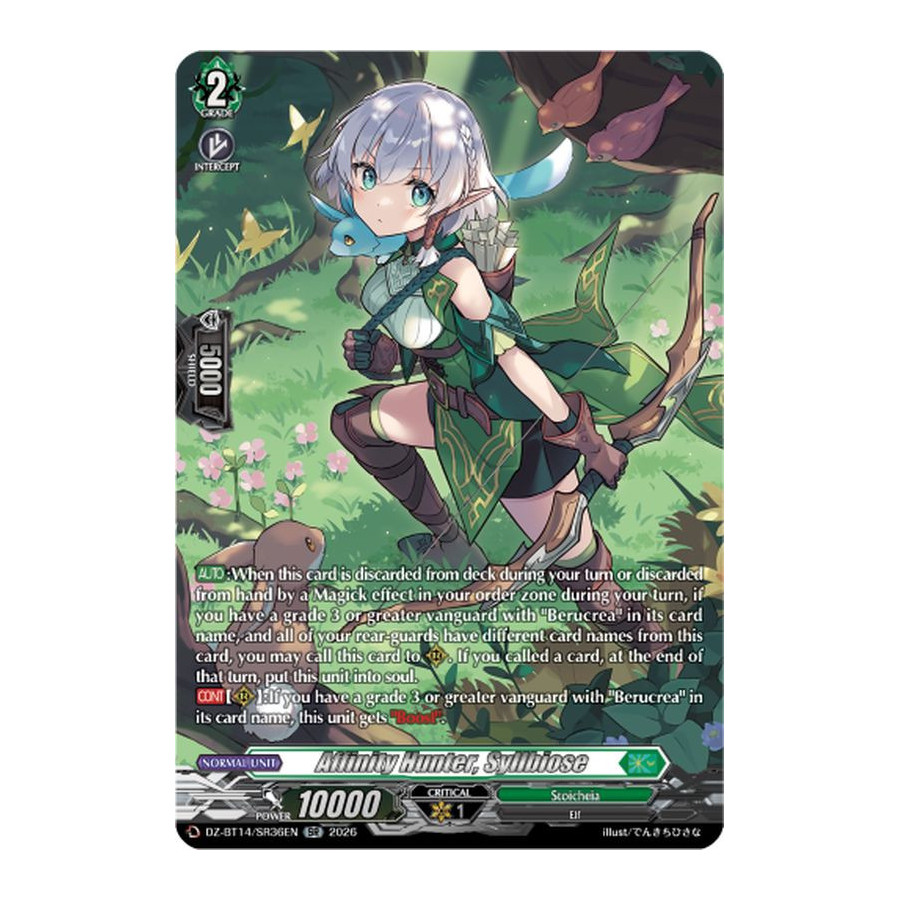 Vanguard TCG card DZ-BT14/SR36EN SR Affinity Hunter, Syllbiose Envoys of the Crimson Moon