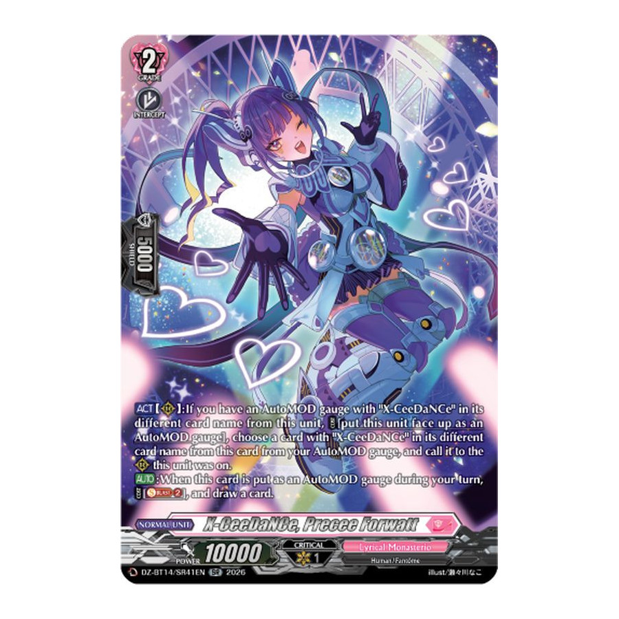 Vanguard TCG card DZ-BT14/SR41EN SR X-CeeDaNCe, Precee Forwatt Envoys of the Crimson Moon