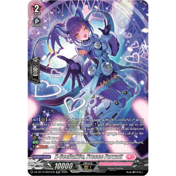 Vanguard TCG card DZ-BT14/SR41EN SR X-CeeDaNCe, Precee Forwatt Envoys of the Crimson Moon