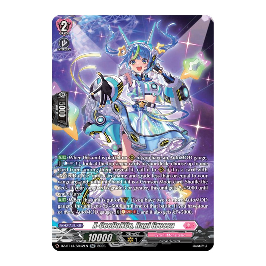 Vanguard TCG card DZ-BT14/SR42EN SR X-CeeDaNCe, Rapi Grossa Envoys of the Crimson Moon
