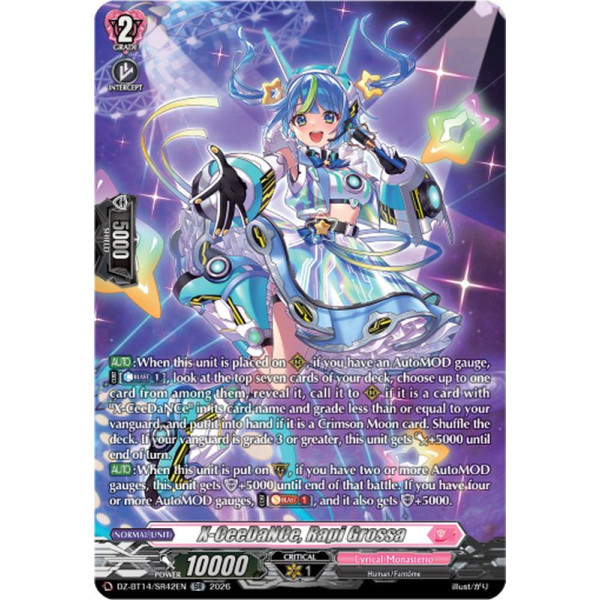Vanguard TCG card DZ-BT14/SR42EN SR X-CeeDaNCe, Rapi Grossa Envoys of the Crimson Moon