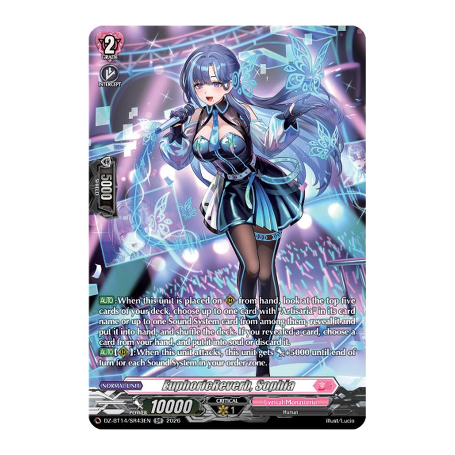 Vanguard TCG card DZ-BT14/SR43EN SR EuphoricReverb, Sophia Envoys of the Crimson Moon