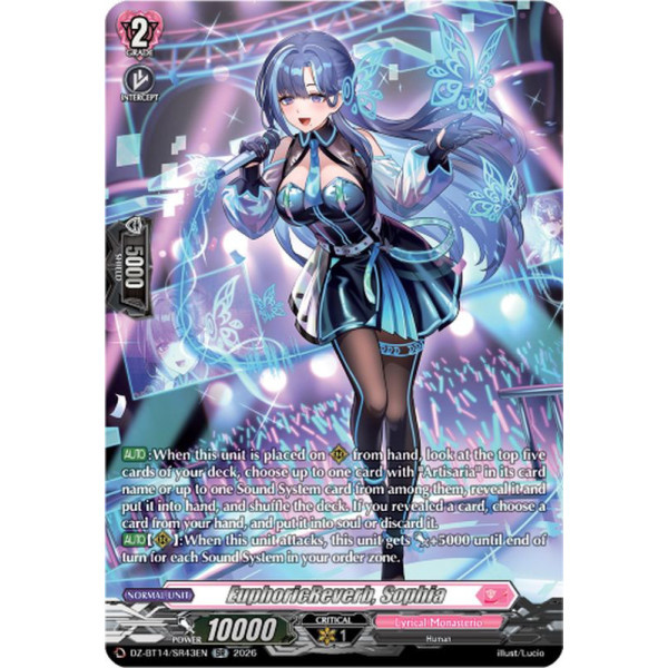 Vanguard TCG card DZ-BT14/SR43EN SR EuphoricReverb, Sophia Envoys of the Crimson Moon