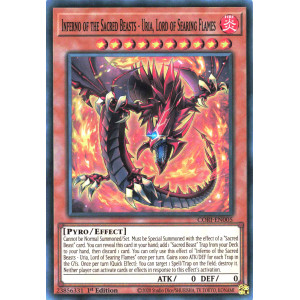 Yu-Gi-Oh TCG CORI-EN005 SR Inferno of the Sacred Beasts - Uria, Lord of Searing Flames Chaos Origins