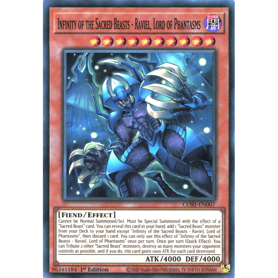 Yu-Gi-Oh TCG CORI-EN007 SR Infinity of the Sacred Beasts - Raviel, Lord of Phantasms Chaos Origins