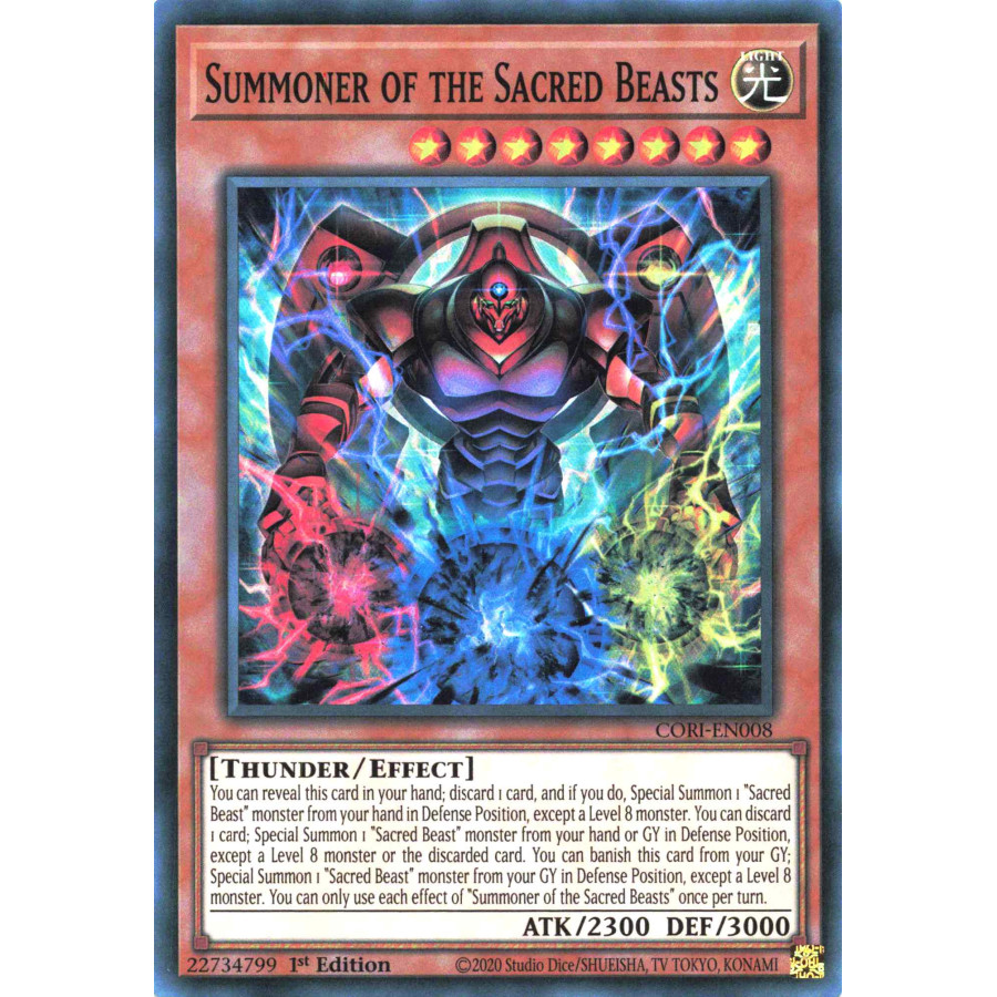 Yu-Gi-Oh TCG CORI-EN008 SR Summoner of the Sacred Beasts Chaos Origins