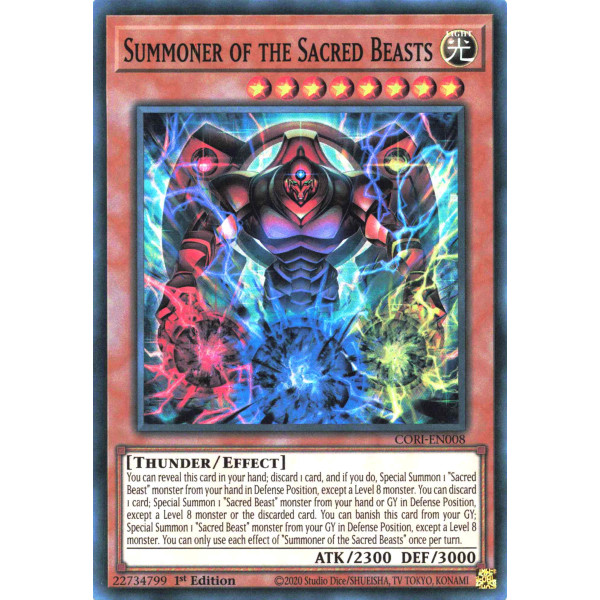 Yu-Gi-Oh TCG CORI-EN008 SR Summoner of the Sacred Beasts Chaos Origins