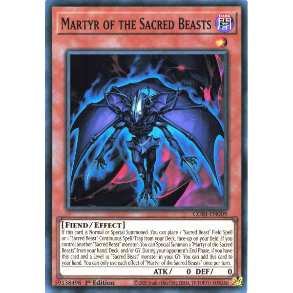 Yu-Gi-Oh TCG CORI-EN009 SR Martyr of the Sacred Beasts Chaos Origins