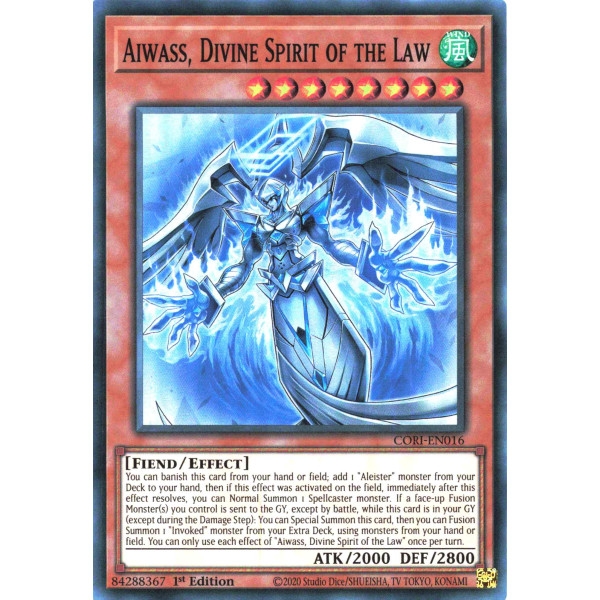 Yu-Gi-Oh TCG CORI-EN016 SR Aiwass, Divine Spirit of the Law Chaos Origins