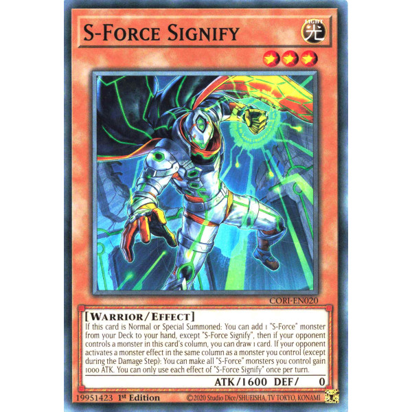 Yu-Gi-Oh TCG CORI-EN020 C S-Force Signify Chaos Origins
