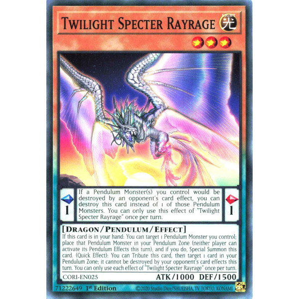 Yu-Gi-Oh TCG CORI-EN025 C Twilight Specter Rayrage Chaos Origins