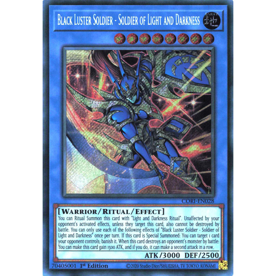 Yu-Gi-Oh TCG CORI-EN028 SE Black Luster Soldier - Soldier of Light and Darkness Chaos Origins