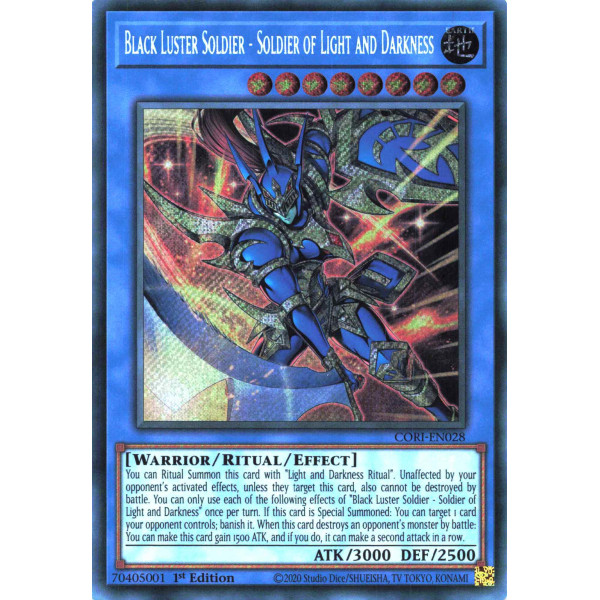 Yu-Gi-Oh TCG CORI-EN028 SE Black Luster Soldier - Soldier of Light and Darkness Chaos Origins