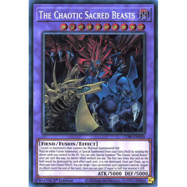Yu-Gi-Oh TCG CORI-EN029 SE The Chaotic Sacred Beasts  (extended art) Chaos Origins