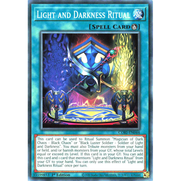 Yu-Gi-Oh TCG CORI-EN044 C Light and Darkness Ritual Chaos Origins