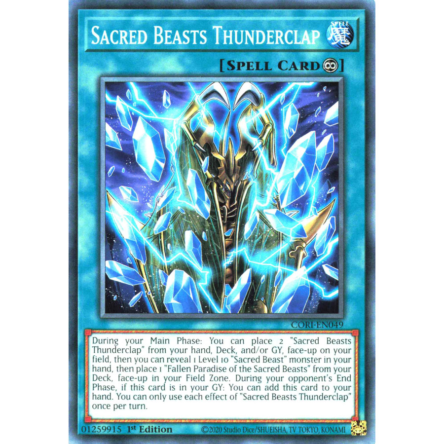 Yu-Gi-Oh TCG CORI-EN049 C Sacred Beasts Thunderclap Chaos Origins