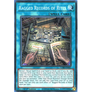 Yu-Gi-Oh TCG CORI-EN062 SR Ragged Records of Rites Chaos Origins