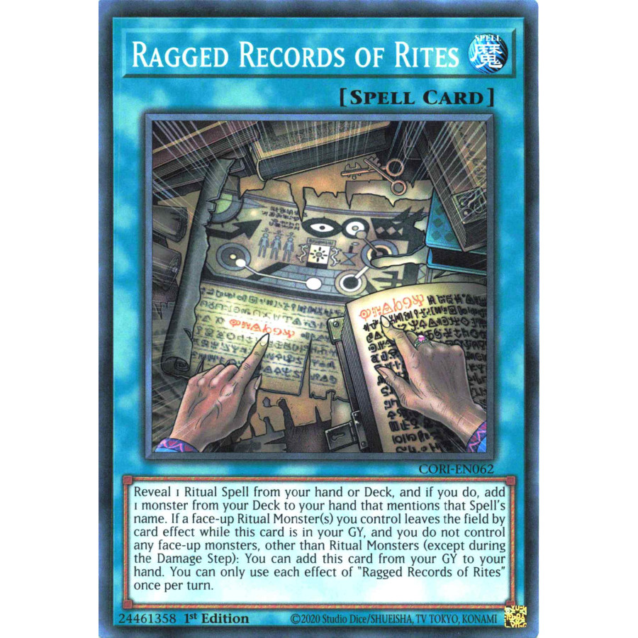 Yu-Gi-Oh TCG CORI-EN062 SR Ragged Records of Rites Chaos Origins