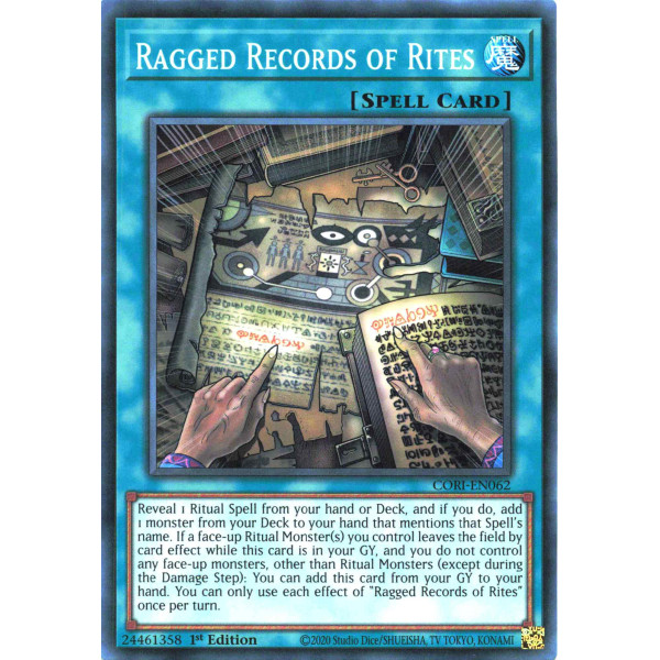 Yu-Gi-Oh TCG CORI-EN062 SR Ragged Records of Rites Chaos Origins