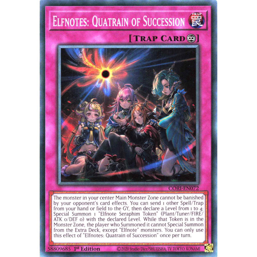 Yu-Gi-Oh TCG CORI-EN072 C Elfnotes: Quatrain of Succession Chaos Origins