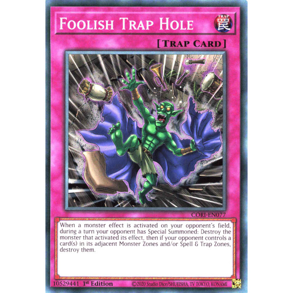 Yu-Gi-Oh TCG CORI-EN077 C Foolish Trap Hole Chaos Origins