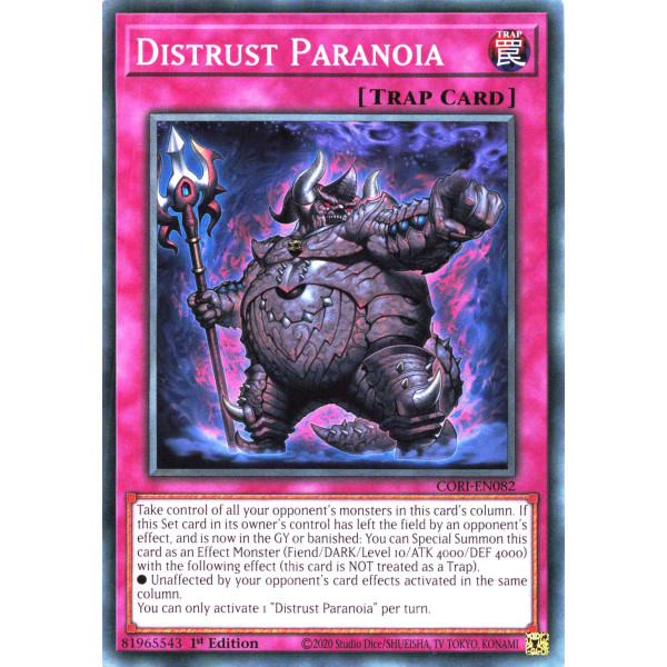 Yu-Gi-Oh TCG CORI-EN082 C Distrust Paranoia Chaos Origins